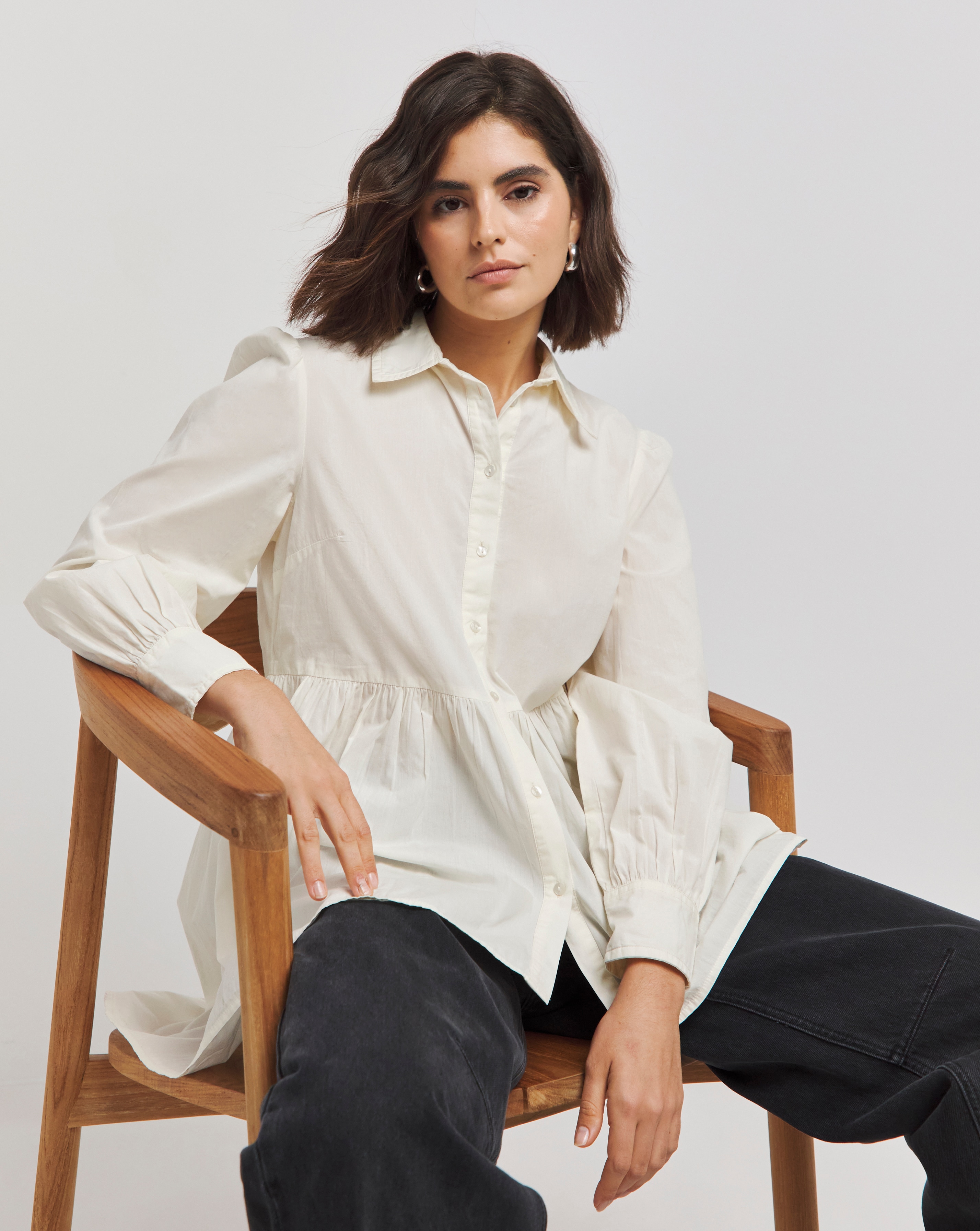 Dipped Back Smock Shirt