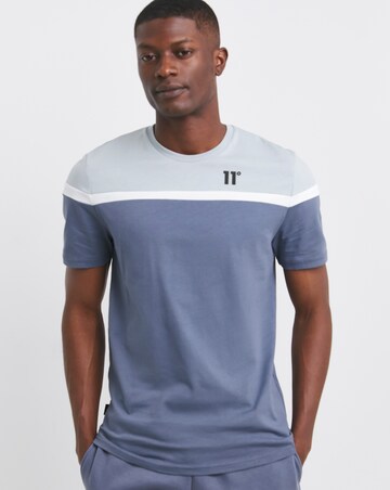 11 Degrees Contrast Fabric Cut And Sew Panel T-Shirt