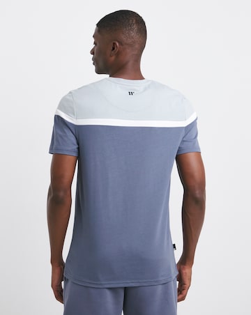 11 Degrees Contrast Fabric Cut And Sew Panel T-Shirt