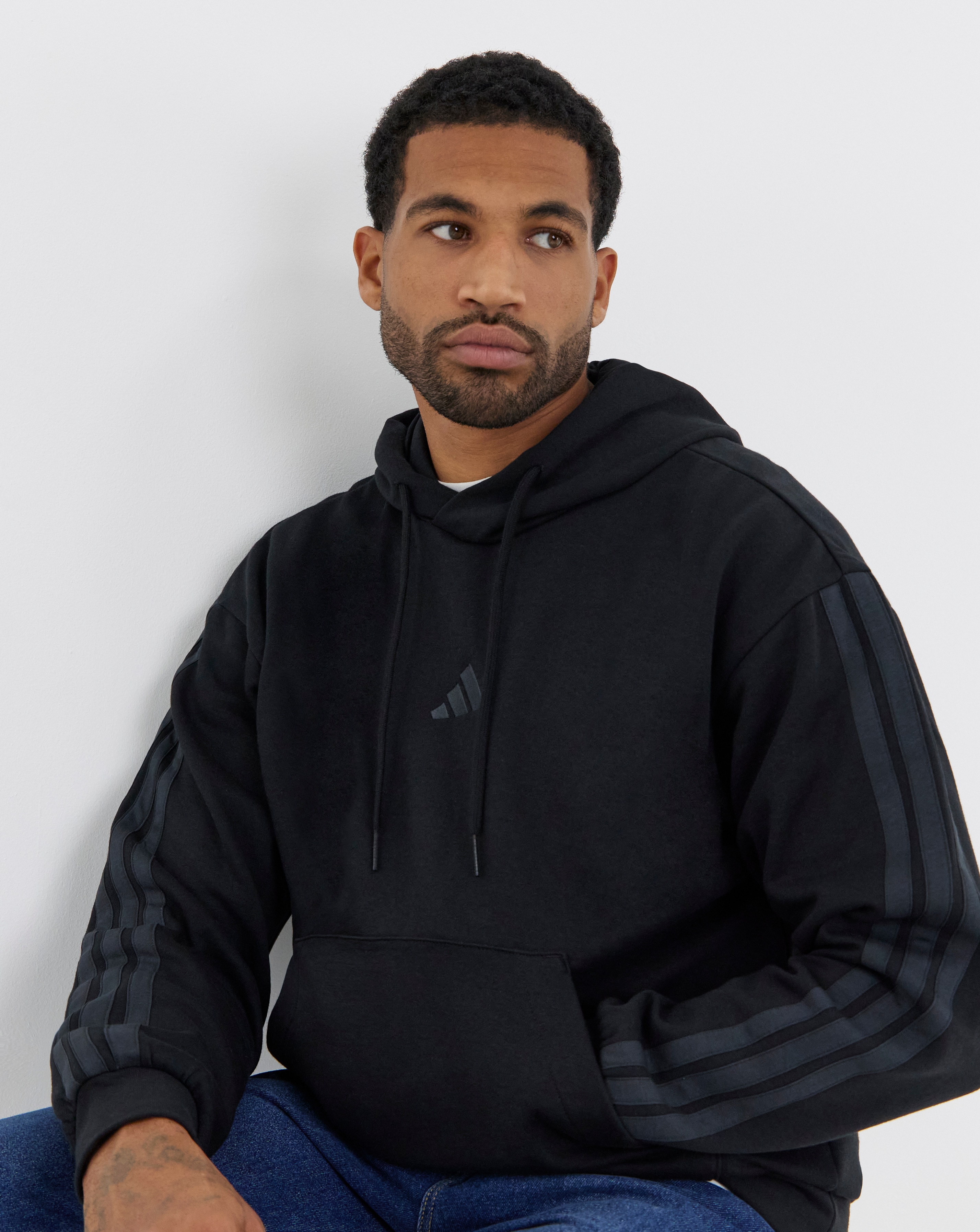 adidas 3 Stripes Fleece Hoodie