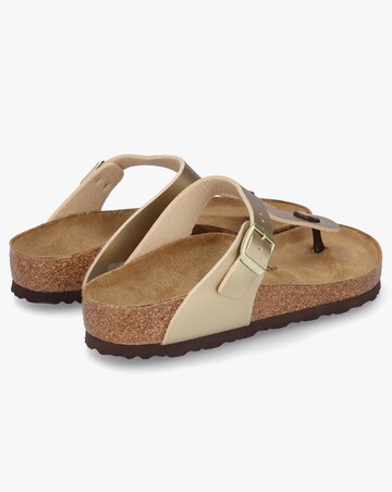 Birkenstock Gizeh Birko Flor Gold Toe Post Sandals Standard Fit