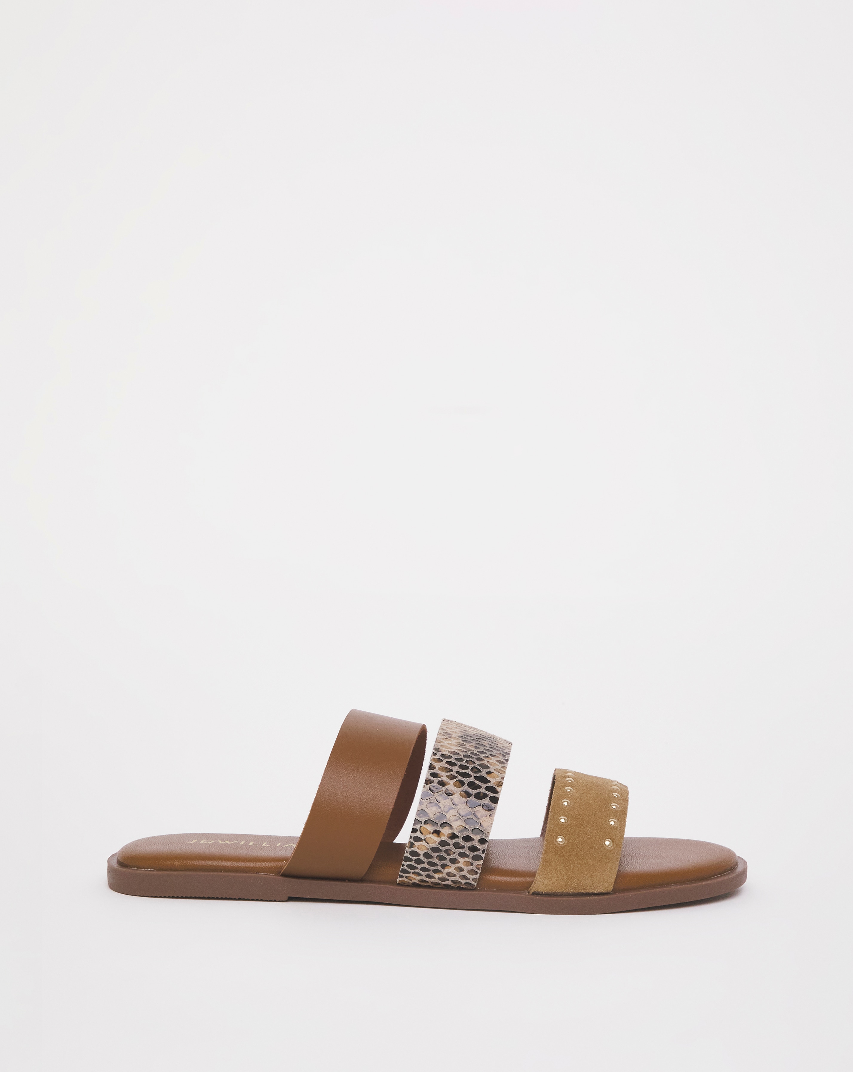 3 Strap Leather Mule Sandal E Fit