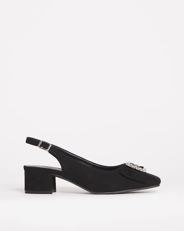 Joanna Hope Diamante Trim Slingback Shoe Wide Fit (E)