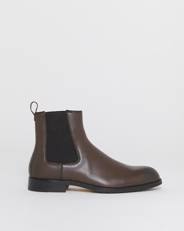 BOSS Tayil Leather Chelsea Boot - Dark Brown