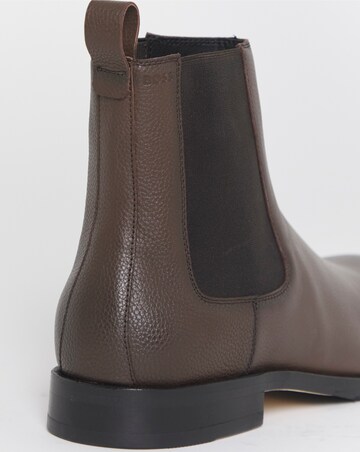 BOSS Tayil Leather Chelsea Boot - Dark Brown