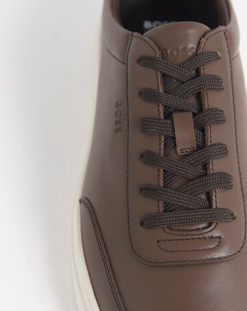 Boss Kieran Leather Trainers - Dark Brown