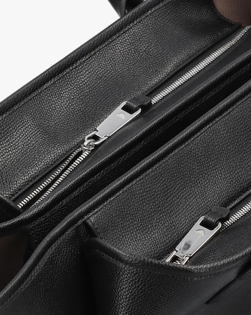 Emporio Armani Grana Black Leather Winged Shopper Bag