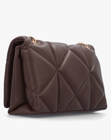 Love Moschino Heart Logo Quilted Pillow Brown Shoulder Bag
