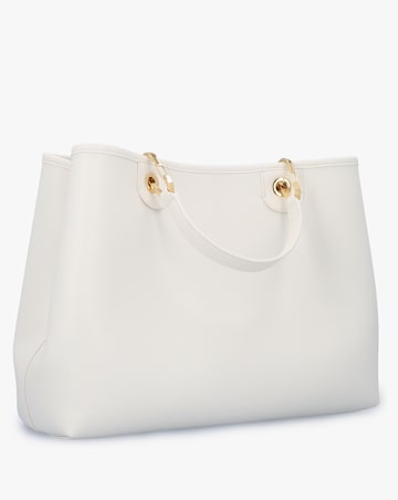 Emporio Armani White Pebbled Shopper With Pouch