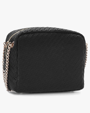Guess Mirema Small Black Woven Cross-Body Camera Bag