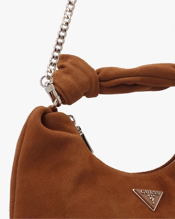 Guess Isotta Small Cognac Suede Hobo Bag