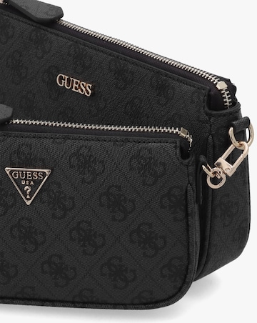 Guess Noelle Double Pouch Coal Logo Cross-Body Bag