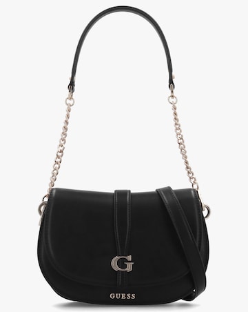 Guess Carrie Flap Black Shoulder Bag