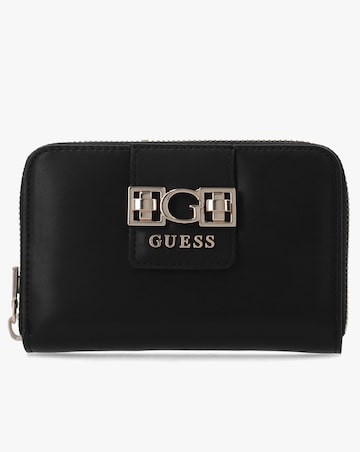 Guess Jane Medium Black Zip Around Wallet
