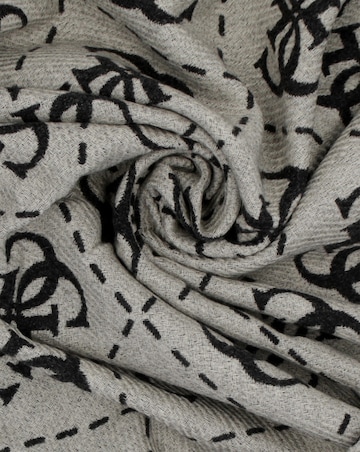 Guess Black & Beige Oversized Monogram Scarf