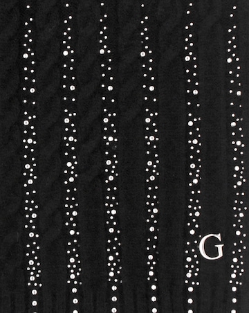 Guess Black Knitted G Logo Diamante Scarf