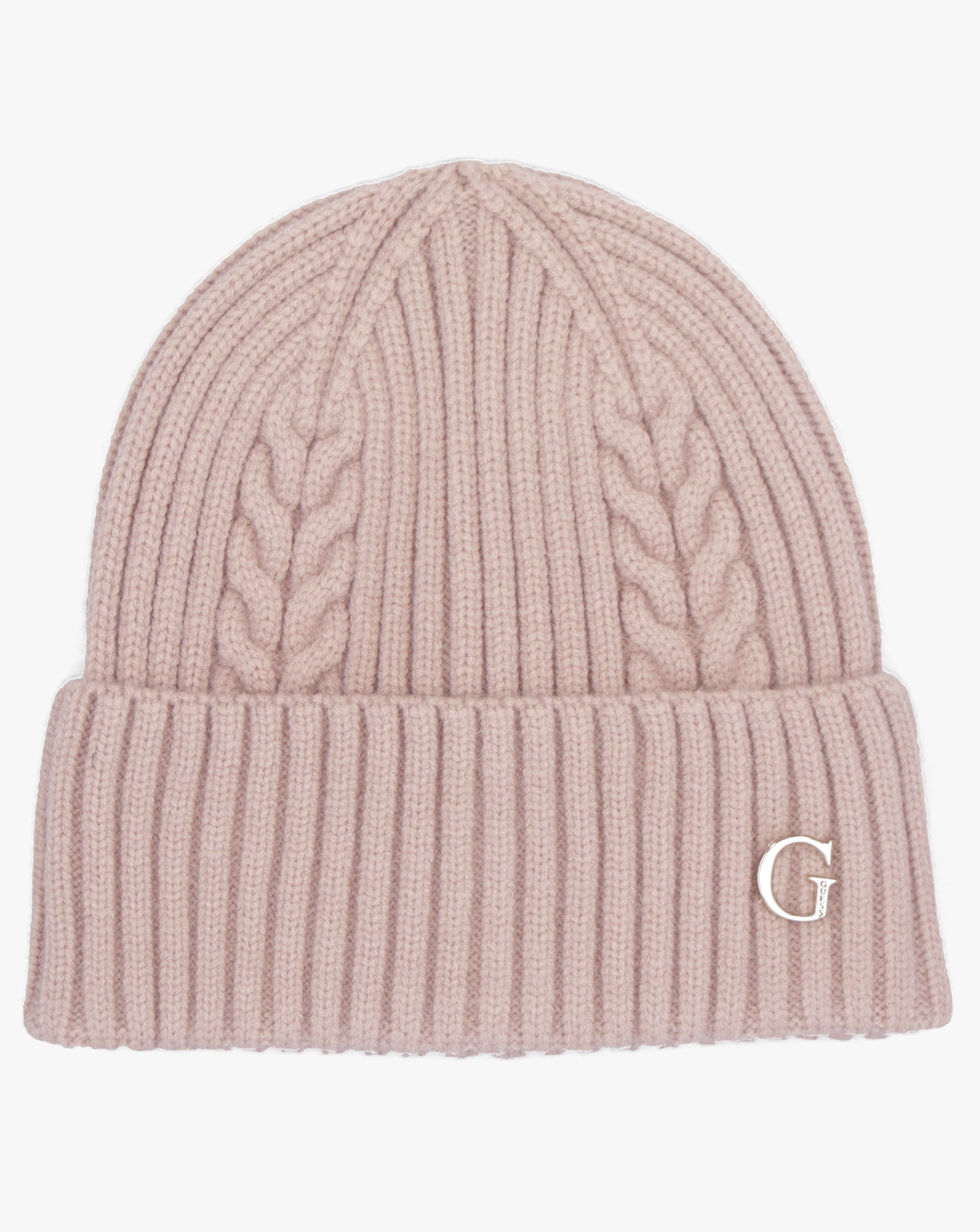 New In - Guess Pink Knitted G Logo Beanie Hat