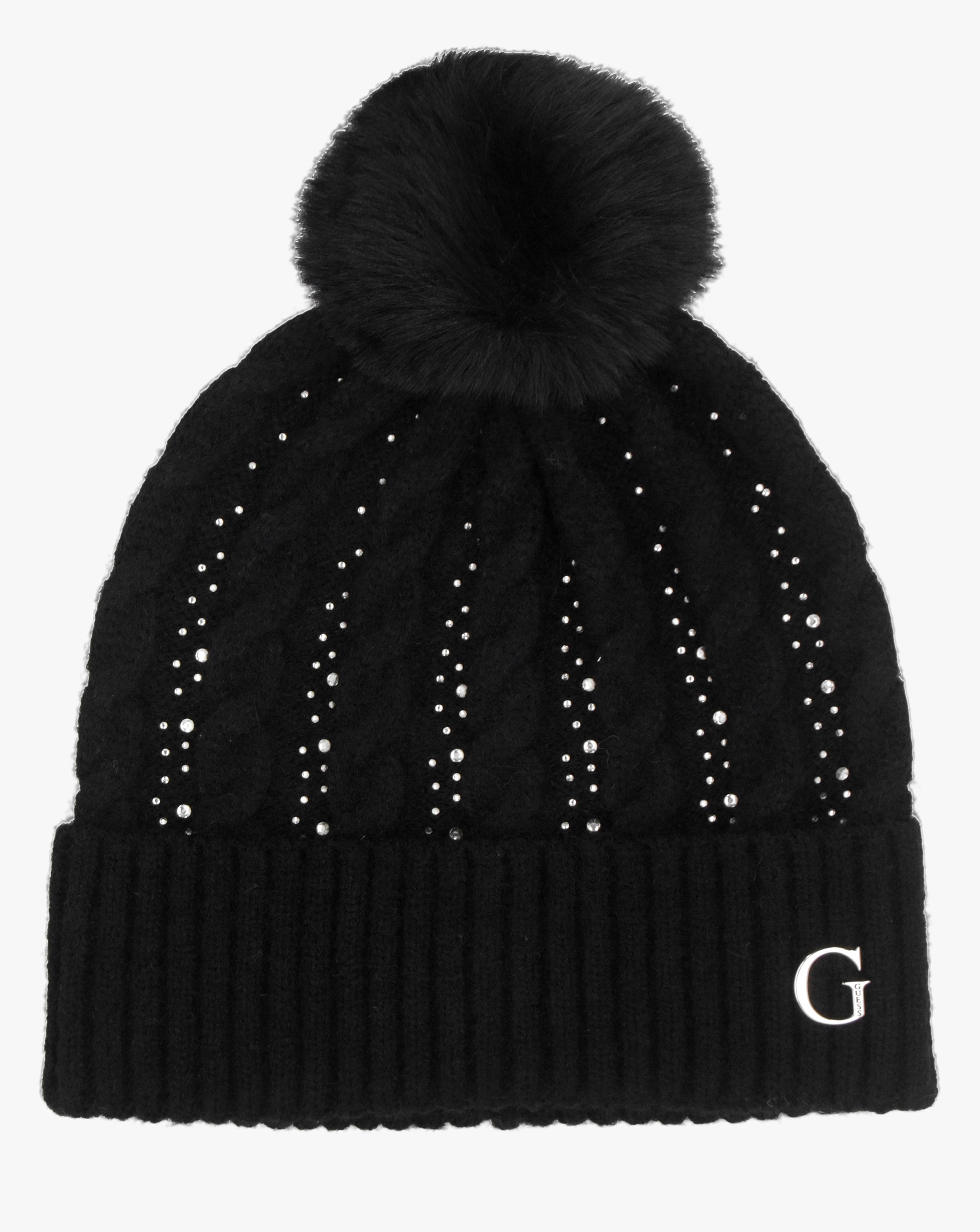 New In - Guess Knitted Diamante Pom Beanie