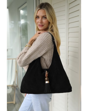 Luella Grey  Pandora Black Suede Hobo