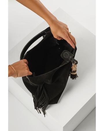 Luella Grey Paloma Black Suede Bag