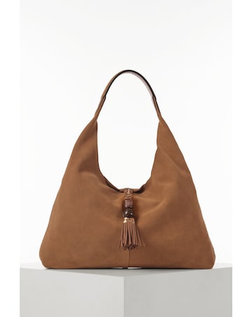 Luella Grey  Pandora Camel Suede Hobo