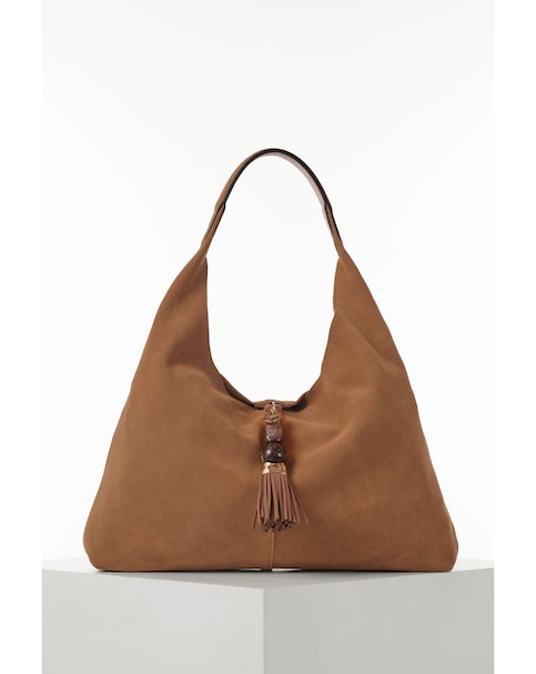 Luella Grey  Pandora Camel Suede Hobo