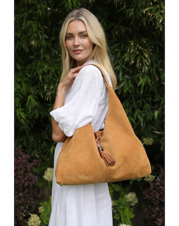 Luella Grey  Pandora Camel Suede Hobo