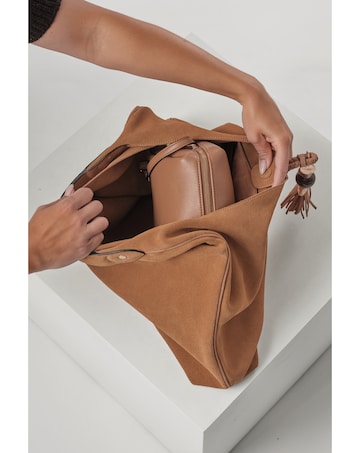 Luella Grey  Pandora Camel Suede Hobo