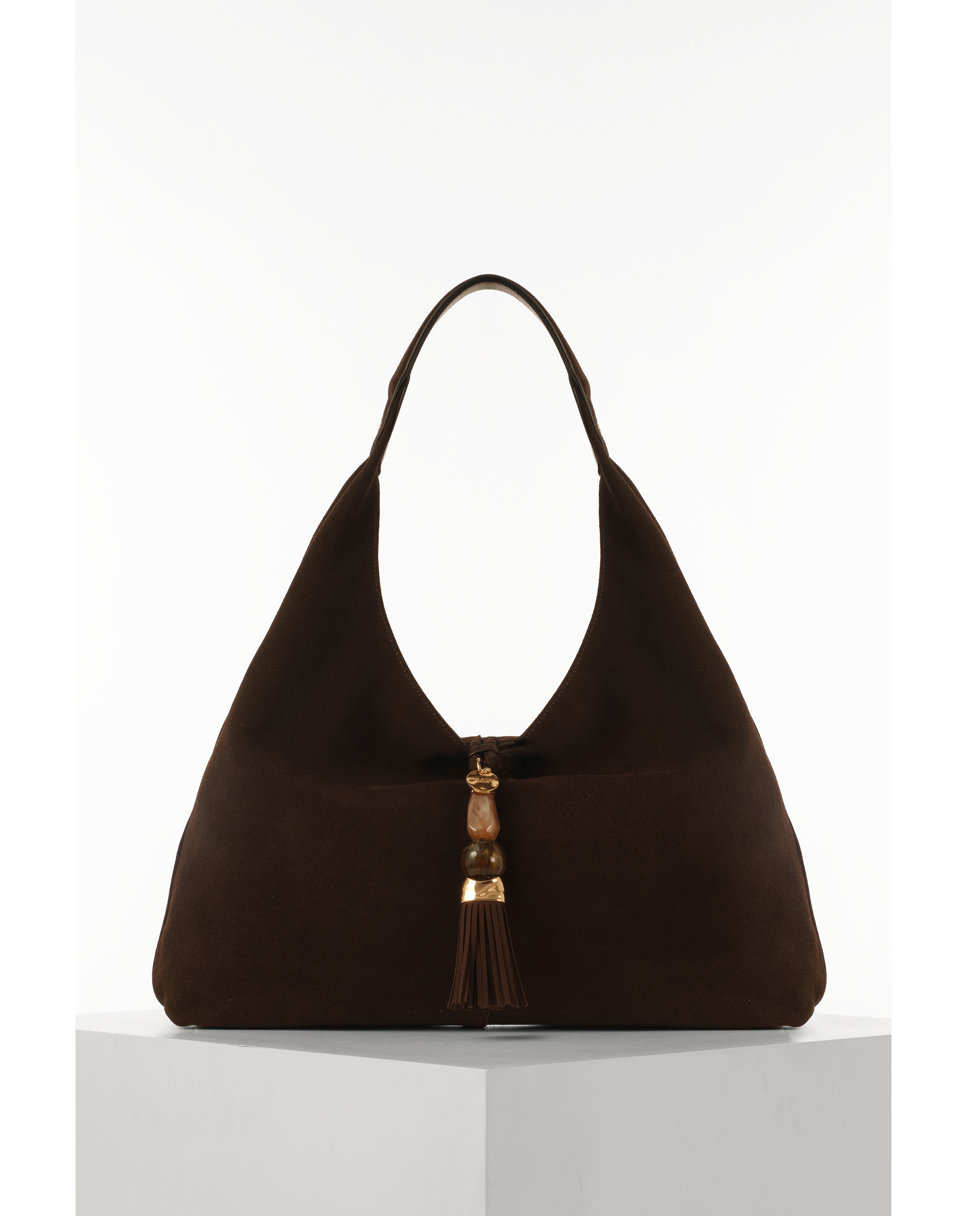 New In - Luella Grey Pandora Chocolate Suede Hobo