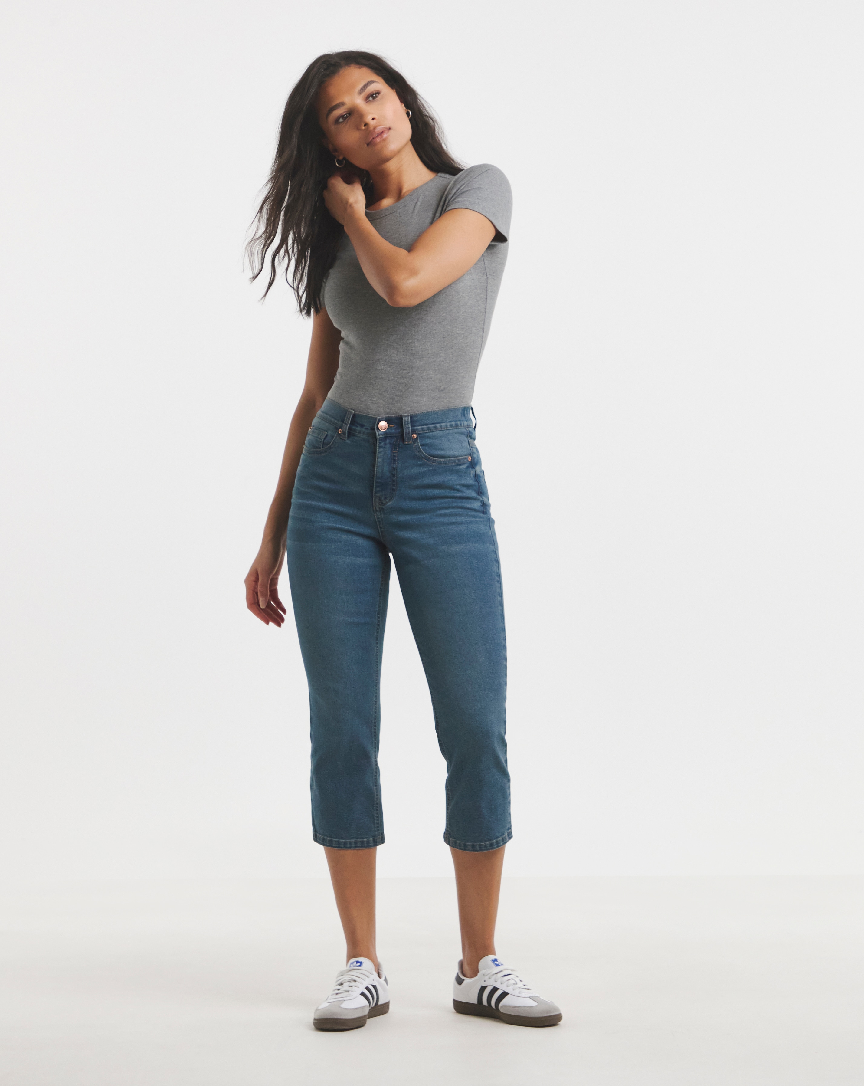 Mid Wash 24/7 Slim Crop Jeans