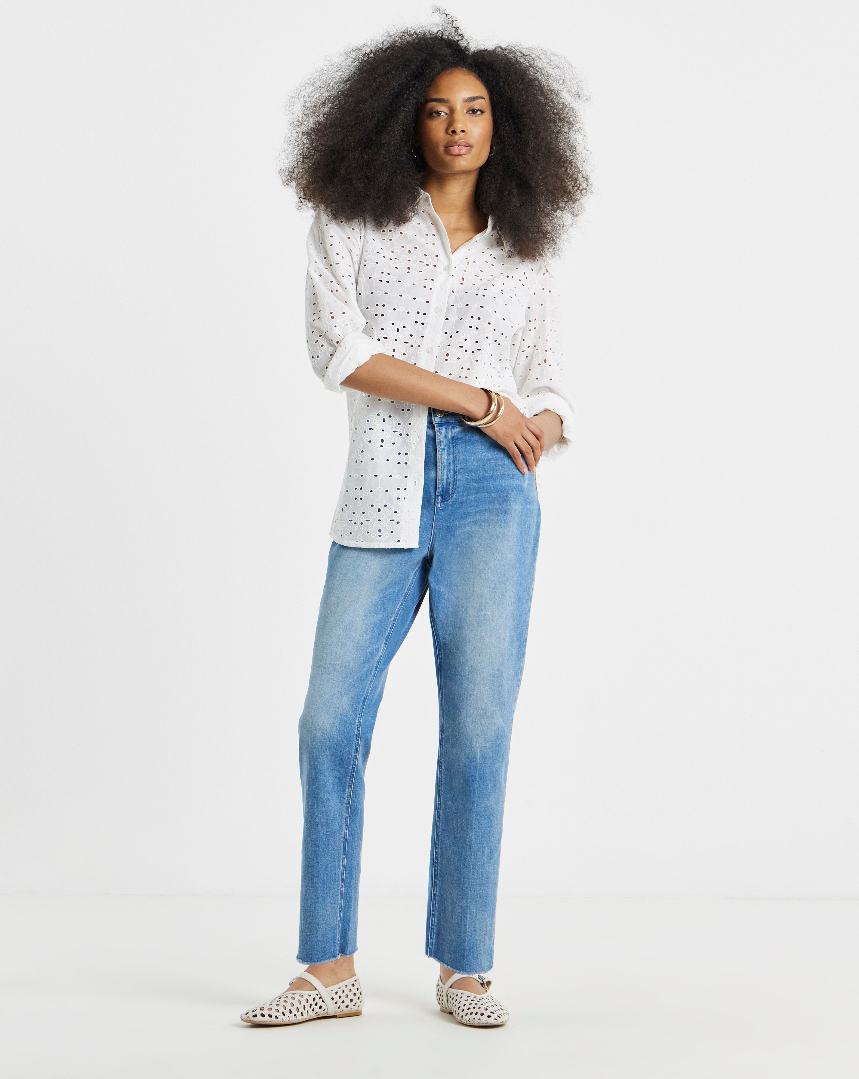 Mid Wash Authentic Ankle Grazer Jeans