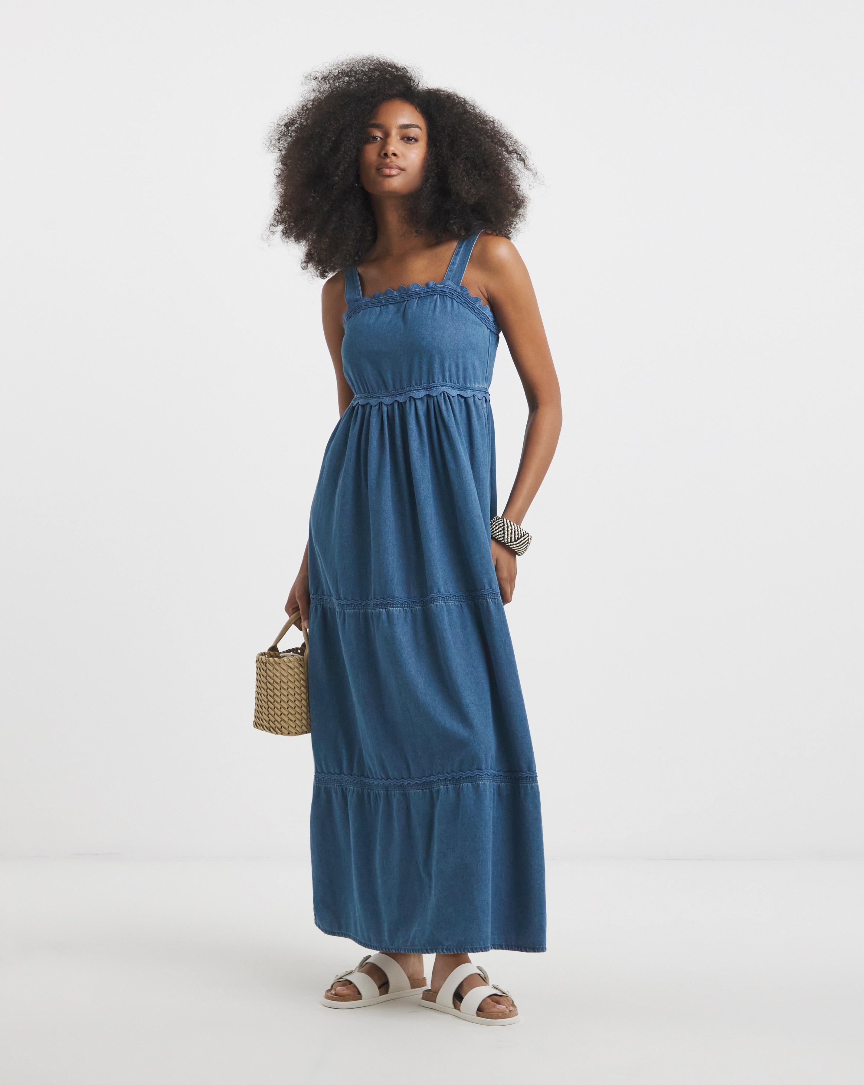 Simply Be Denim Ric Rac Midaxi Sun Dress