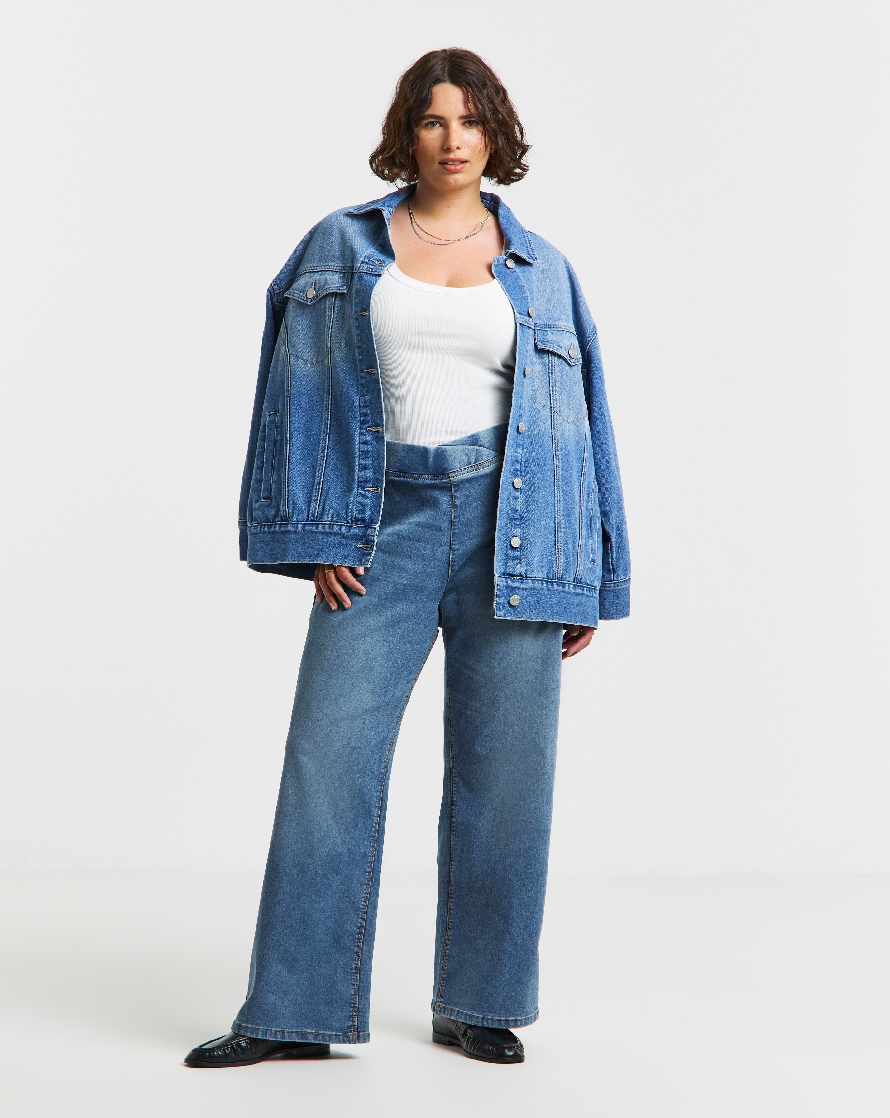 Mid Blue Wide Leg Weekender Jeggings