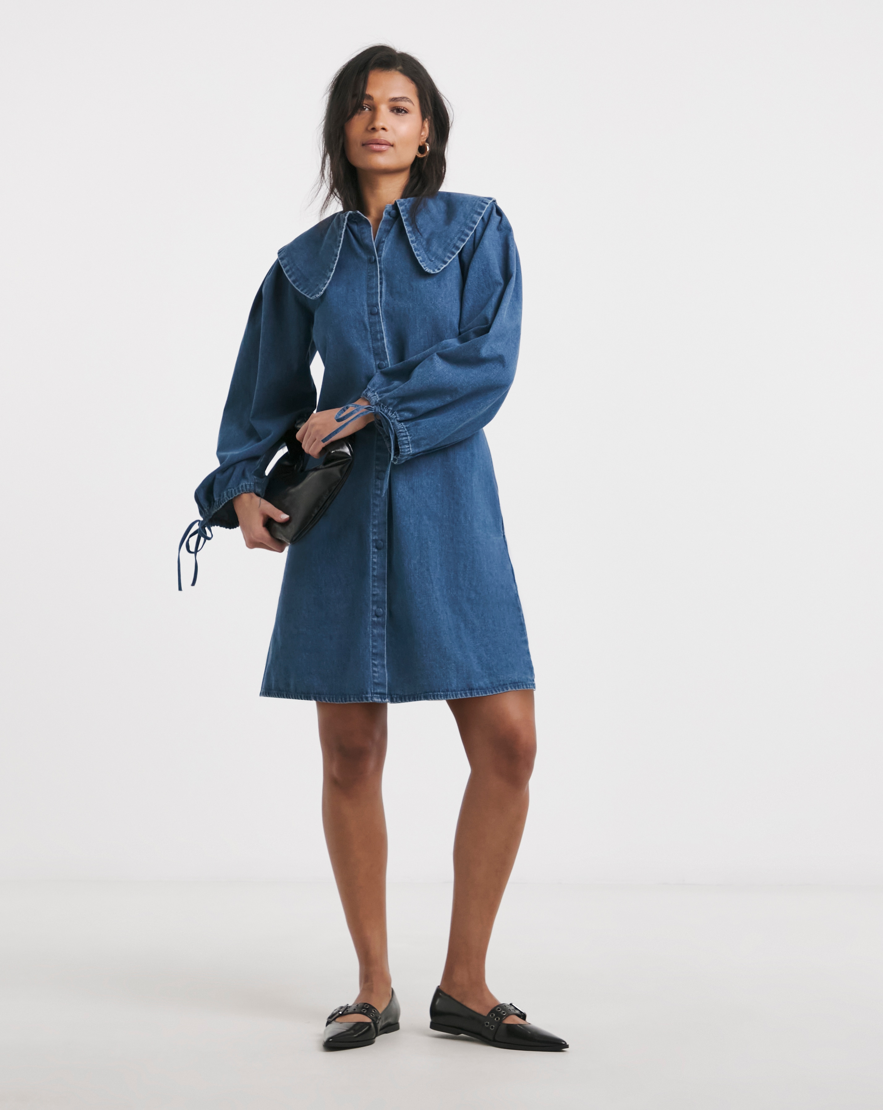 Simply Be Oversized Collar Denim Dress