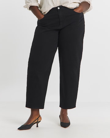 Washed Black Barrel Jean