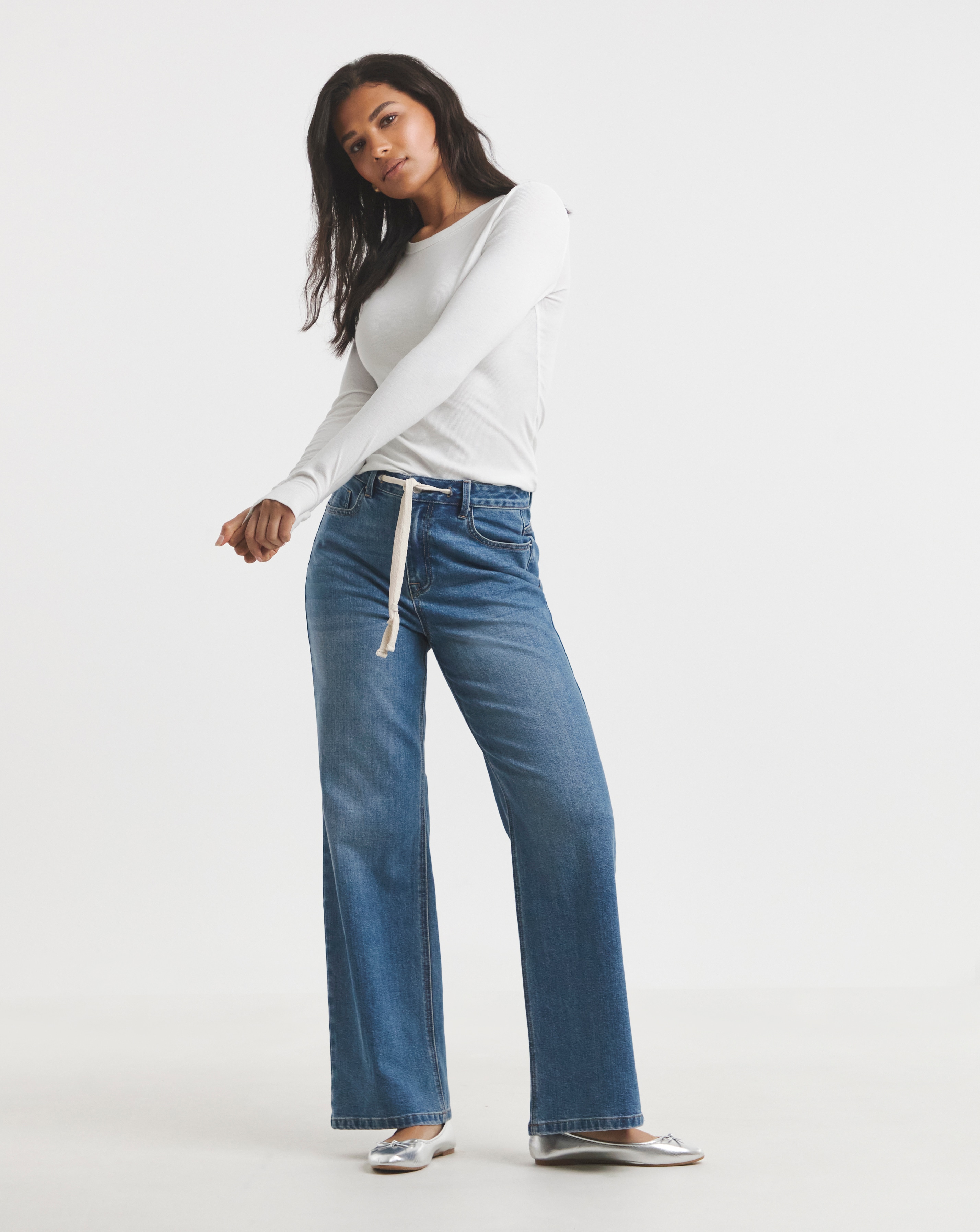 Simply Be Tie Front Wide Leg Jean