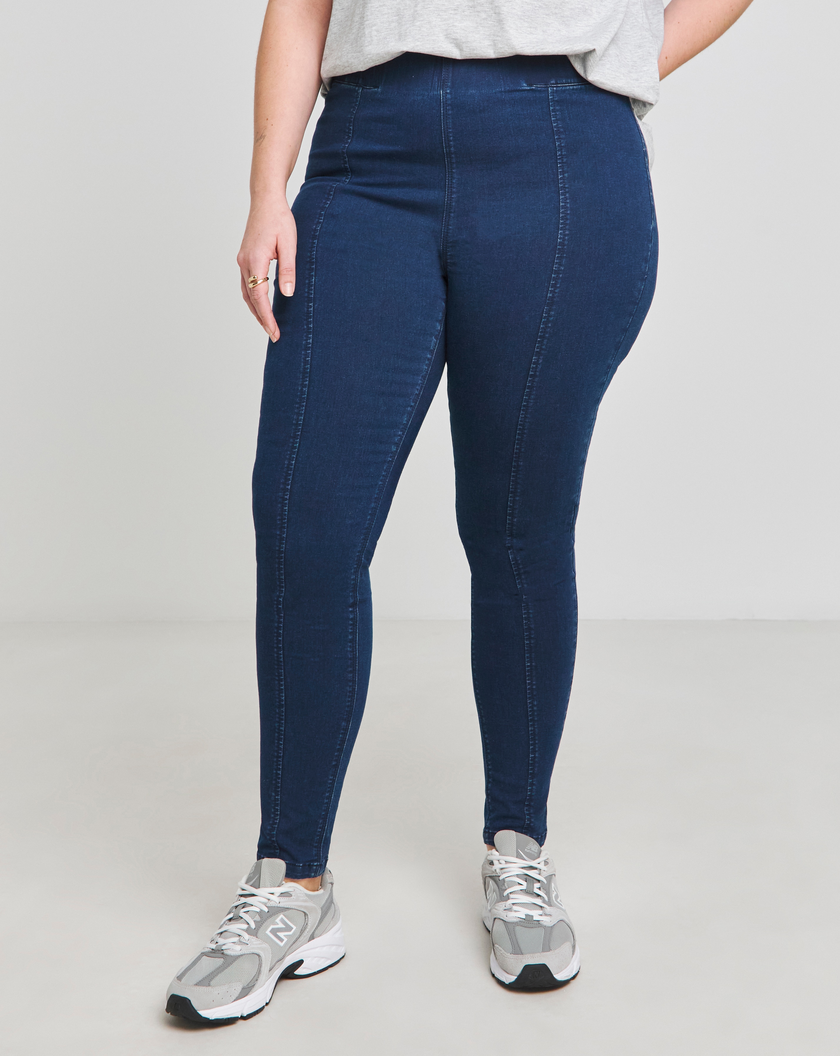 Simply Be Indigo Seamed Skinny Jeggings