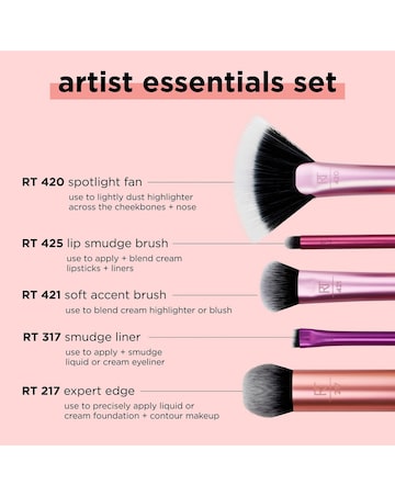Real Techniques Artist Essentials 5 Piece Makeup Brush Set