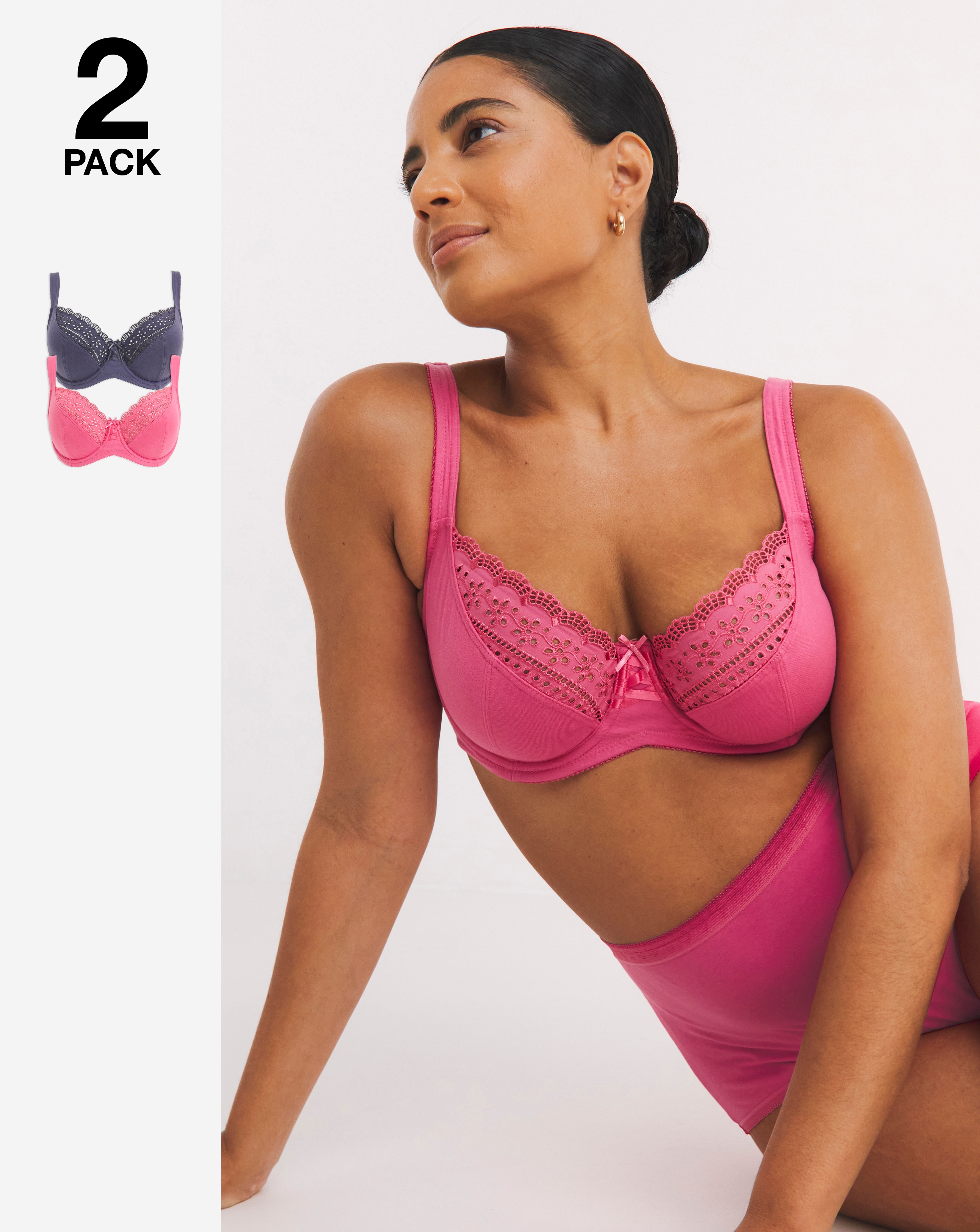 2 Pack Jane Full Cup Wired Bras