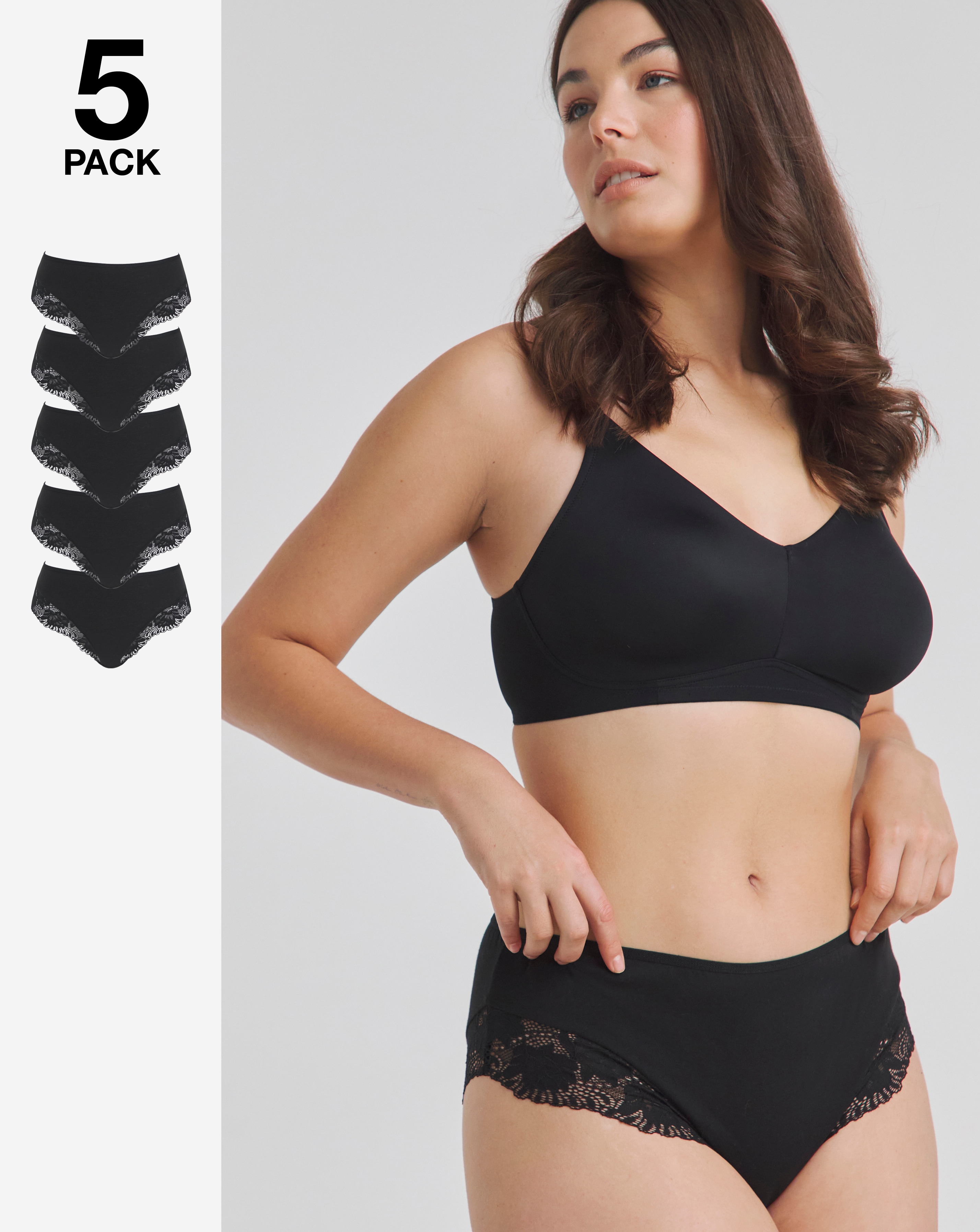 5 Pack Midi Brazilian Knickers