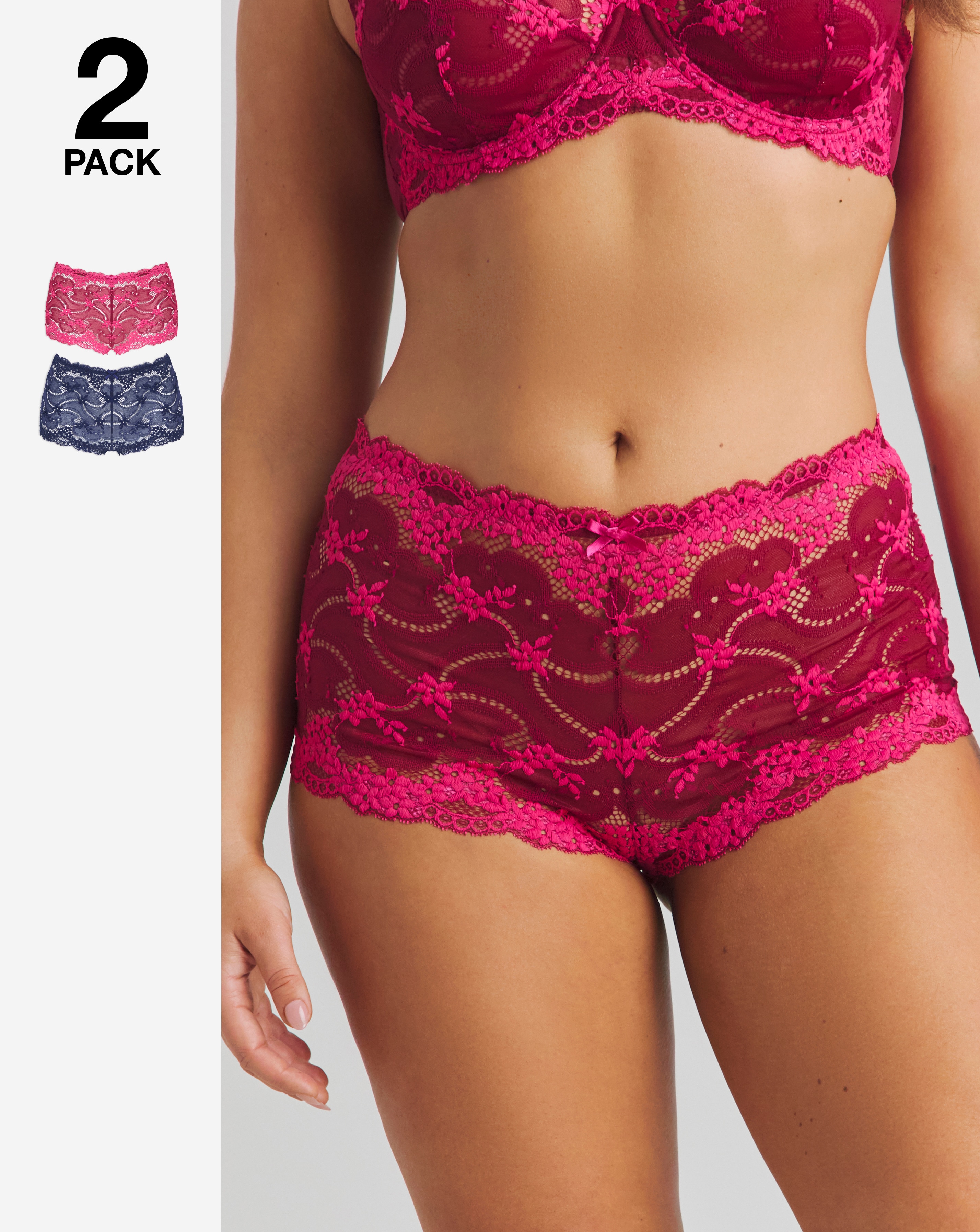 Grace Lace 2 Pack Short Briefs