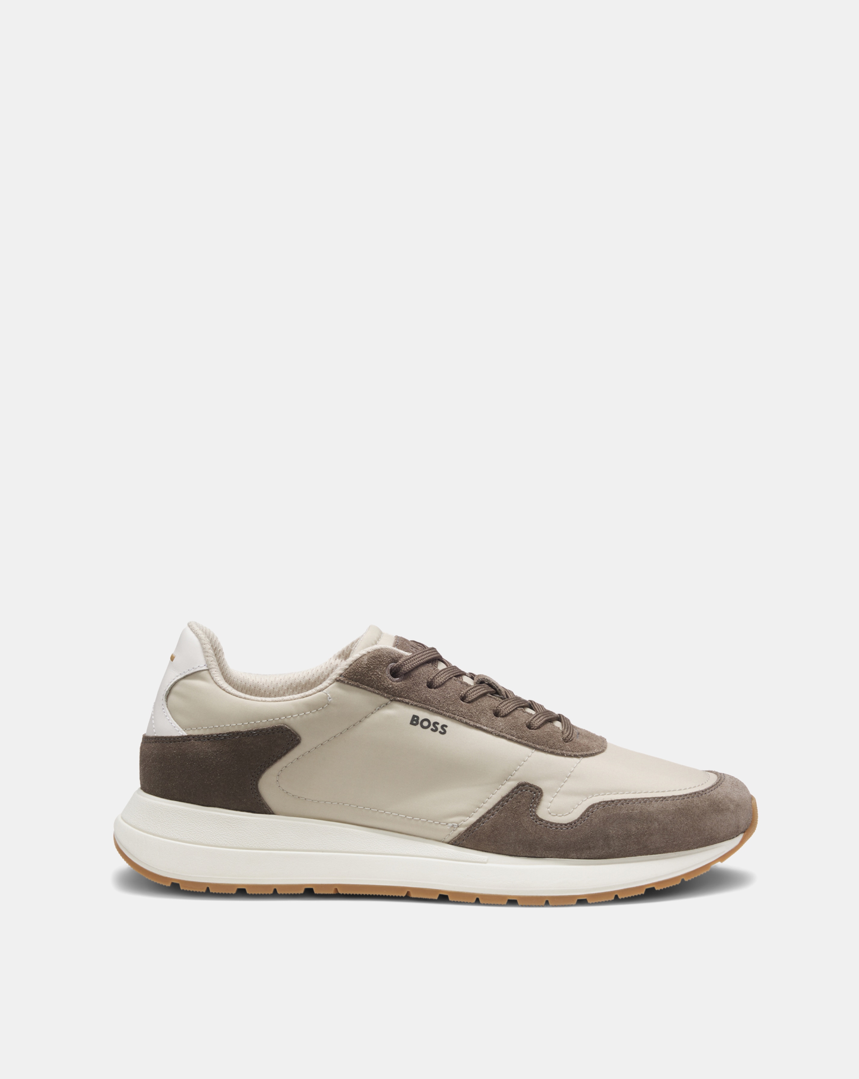 New In - BOSS Vinston Runner Trainers - Beige