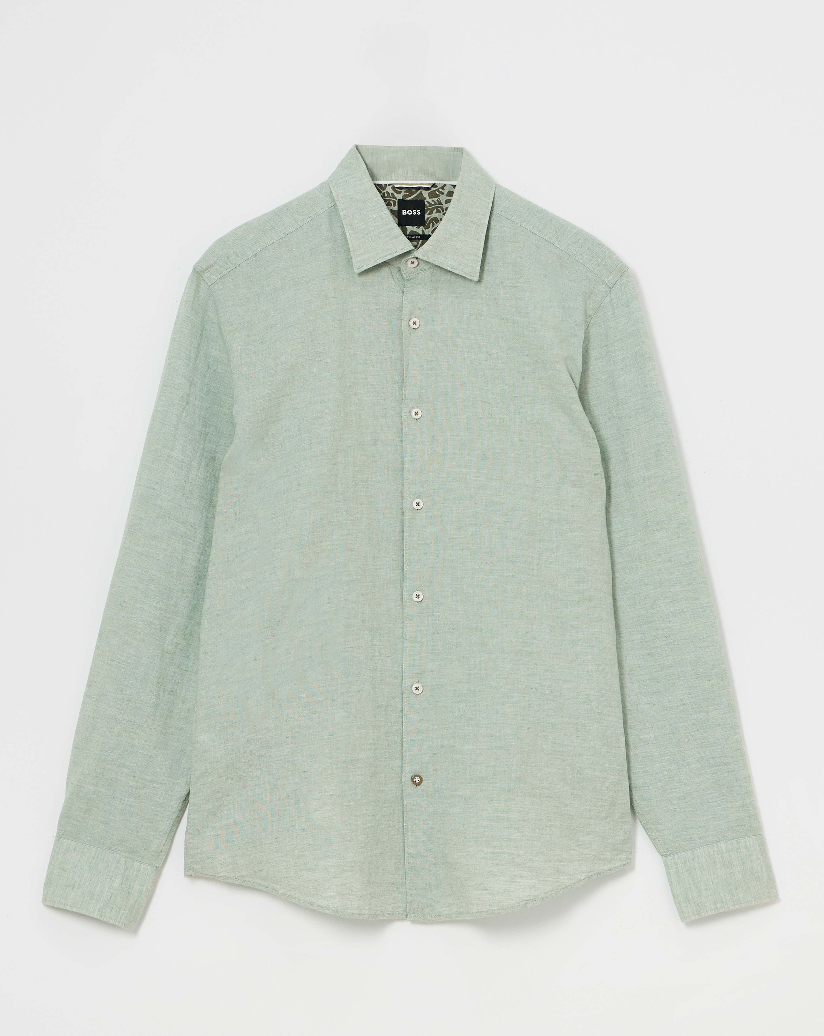 BOSS Linen Mix Pale Green Shirt