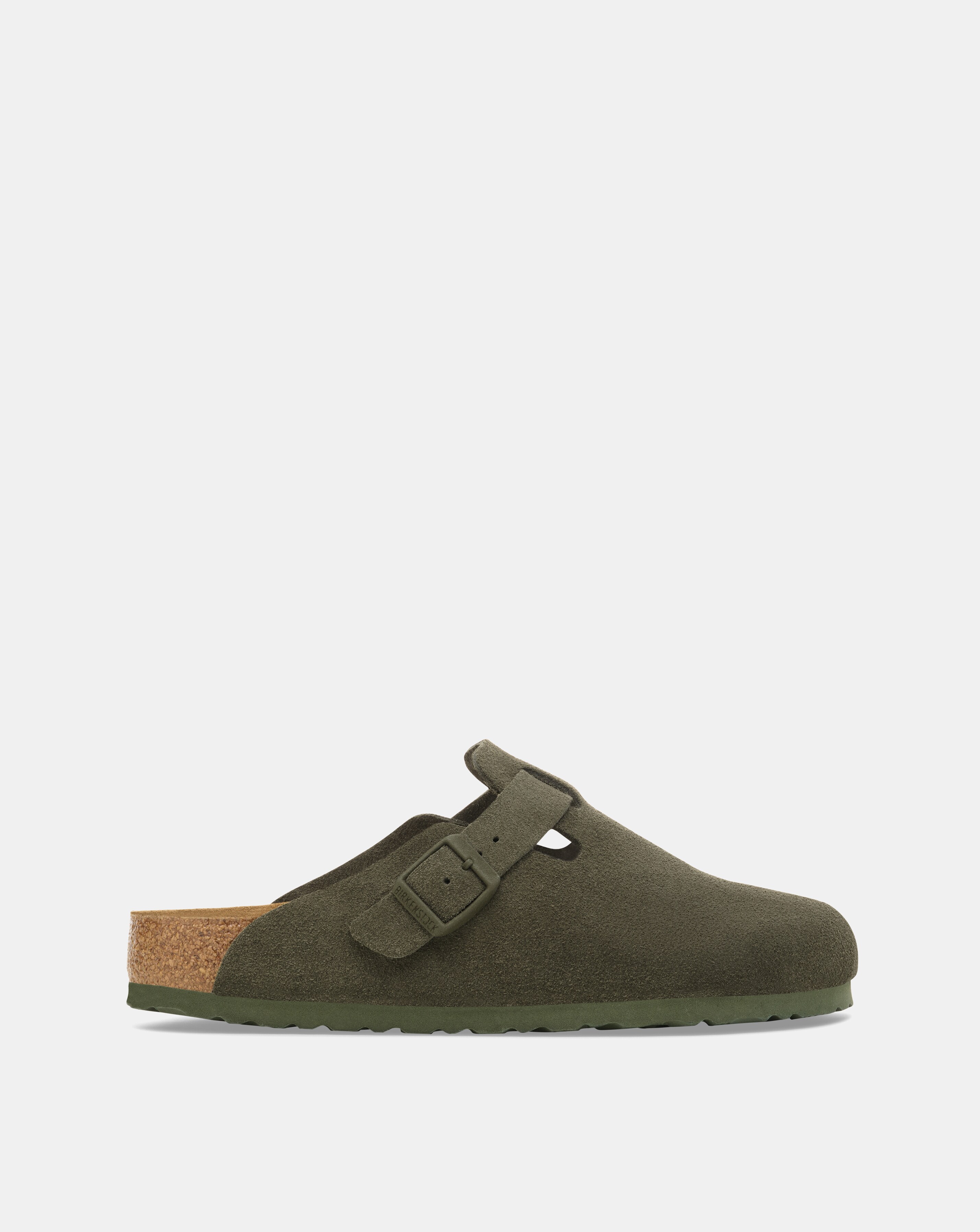 New In - Birkenstock Suede Boston Clogs - Thyme