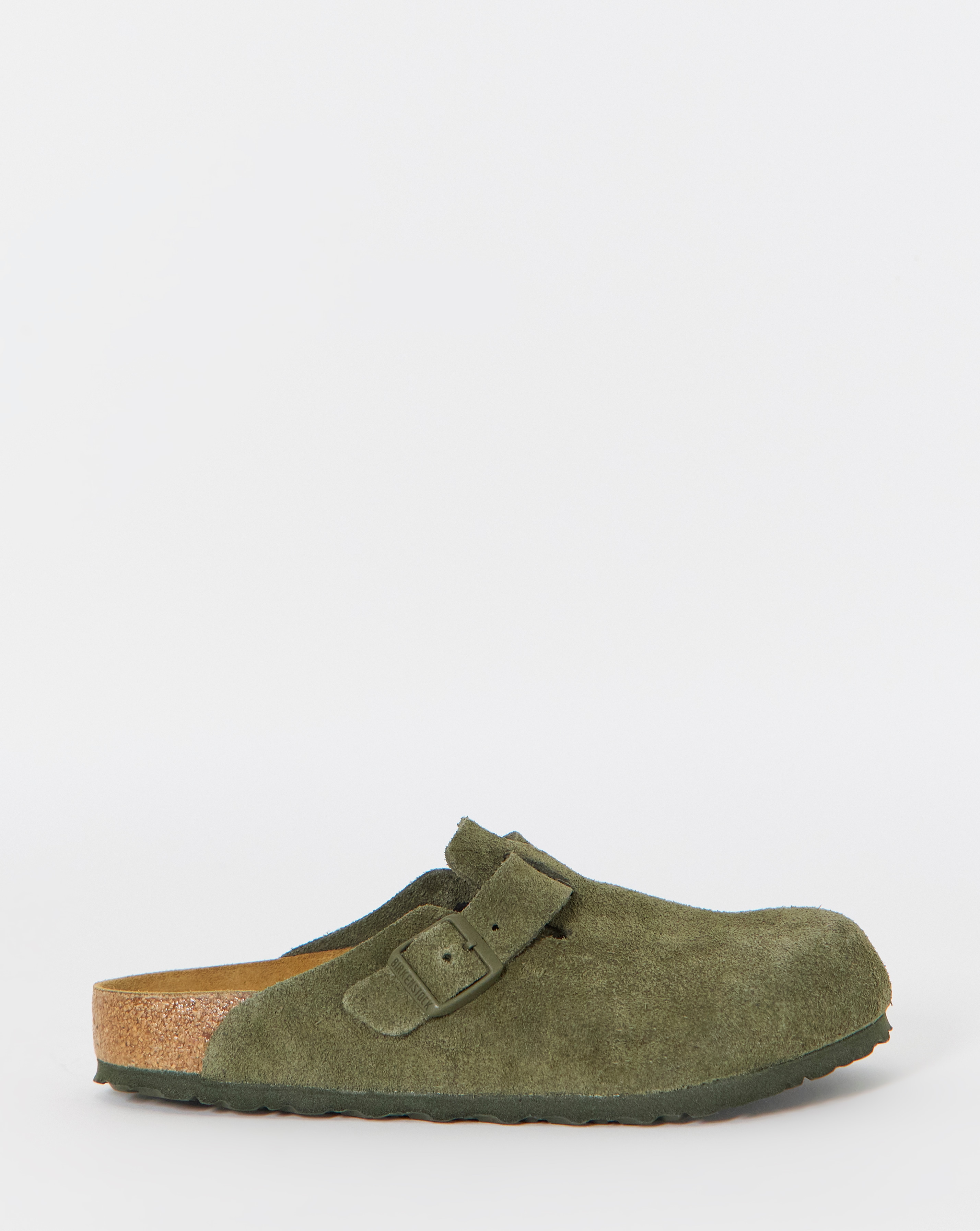 Birkenstock Suede Boston Clogs - Thyme