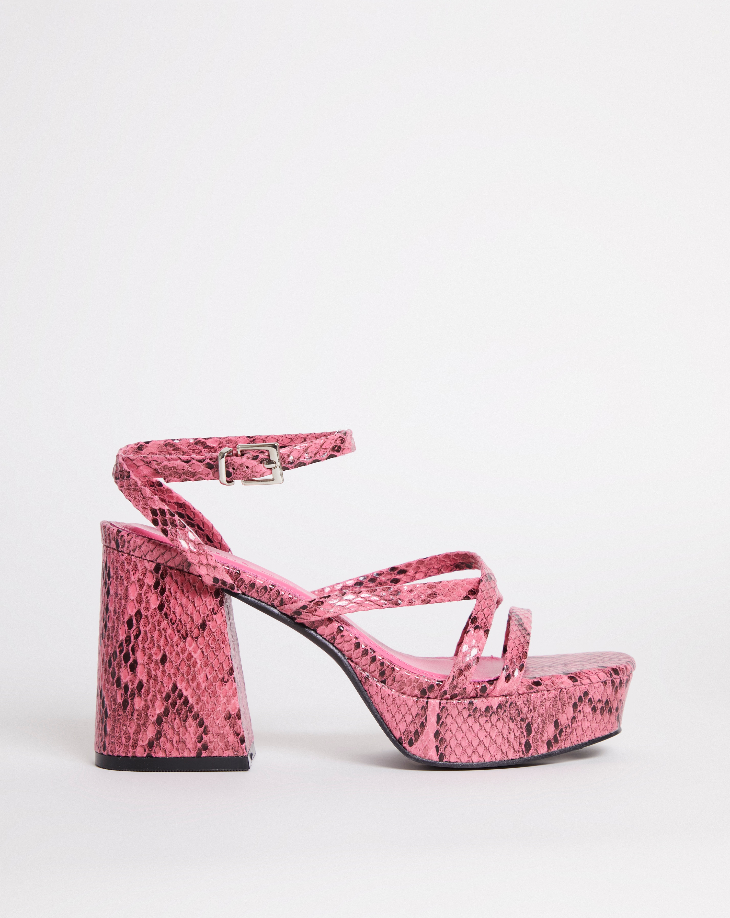 Strappy Platform Heeled Sandals ExWide