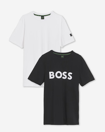 BOSS 2 Pack Short Sleeve Logo T-Shirt - Black/White