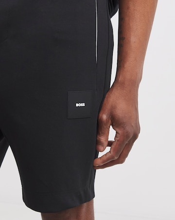 BOSS Rib Logo Sweat Short - Black