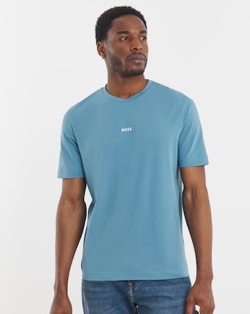 BOSS Short Sleeve Centre Logo T-Shirt - Blue