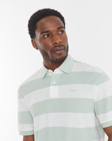 BOSS Short Sleeve Stripe Polo - Blue/White